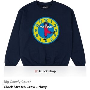 Big Comfy Couch Clock Stretch Crew Sweater